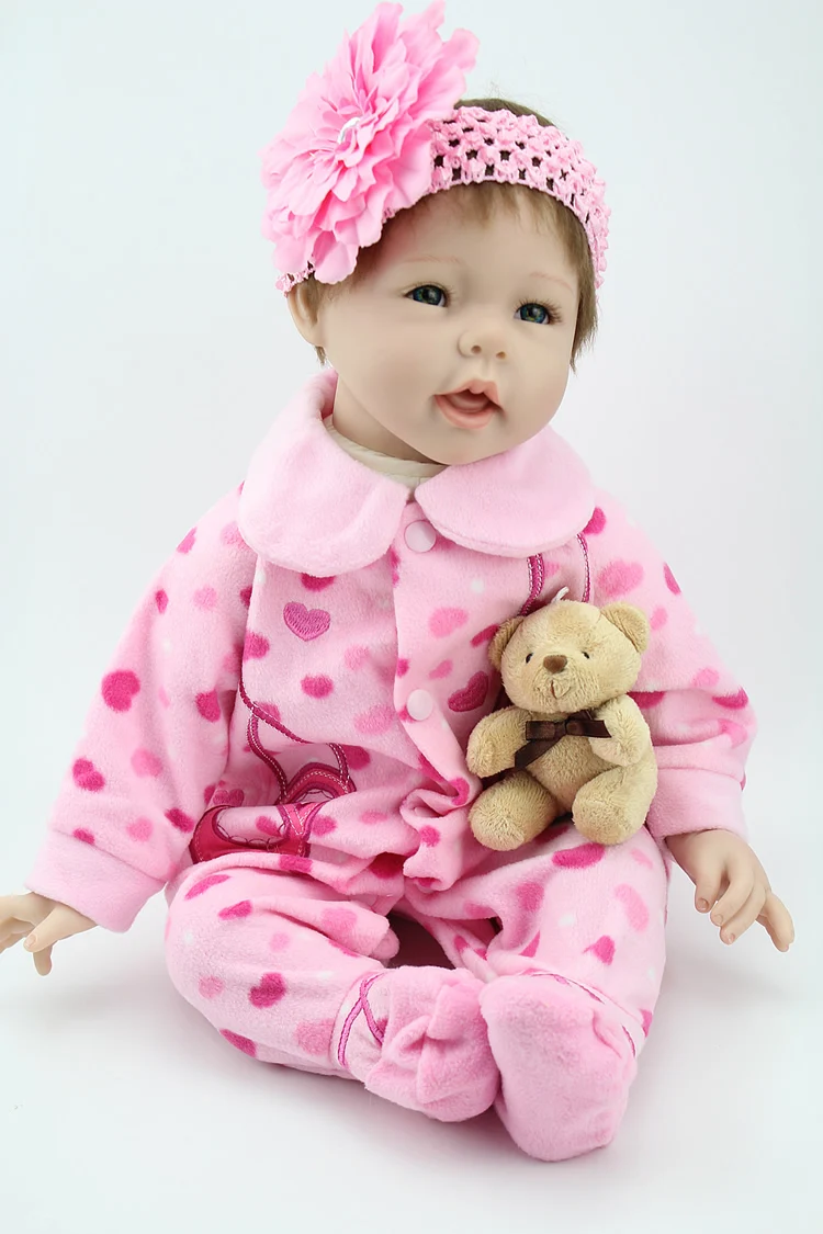 Lifelike Baby Dolls For Children 22 inch 55cm Smiling Realistic Soft Vinyl Silicone Reborn Dolls
Lifelike Baby Dolls For Children 22 inch 55cm Smiling Realistic Soft Vinyl Silicone Reborn Dolls