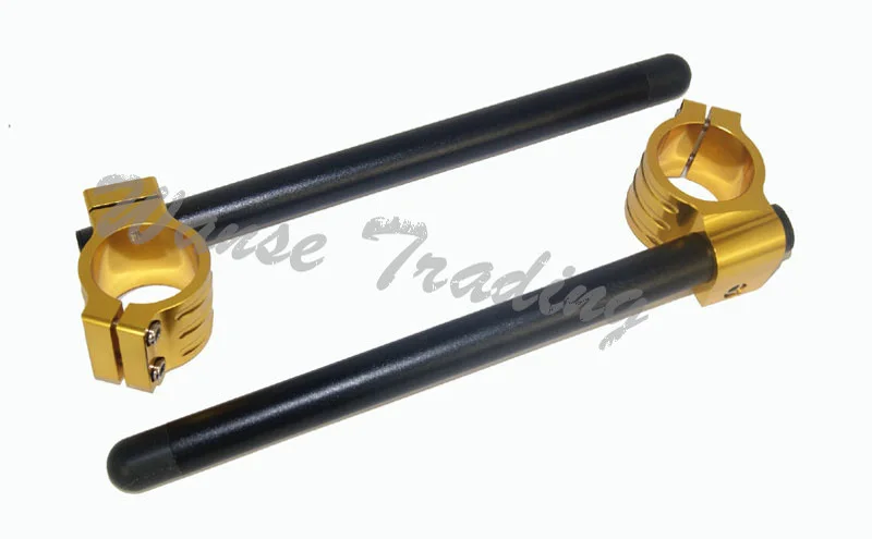 Universal Racing Clip on Ons Clipon Fork Tube Handlebars Black+Gold For 31MM 33MM 35MM 36MM 37MM 39MM 41MM 43MM 45MM 46MM 48MM