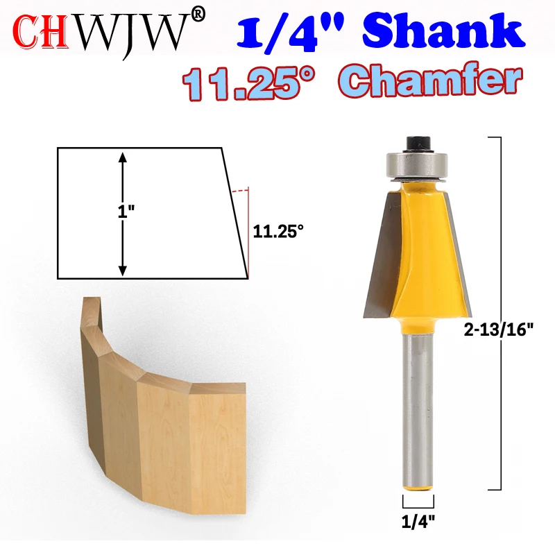 1pc 1/4" Shank 11.25 Degree Chamfer & Bevel Edging Router Bit woodworking cutter woodworking bits - Chwjw-13911q
1pc 1/4" Shank 11.25 Degree Chamfer & Bevel Edging Router Bit woodworking cutter woodworking bits - Chwjw-13911q