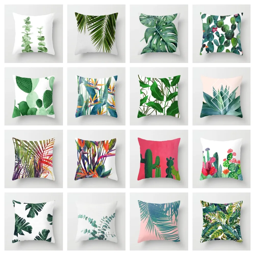 45*45cm Tropical Decoration Print Cactus Monstera Cushion Cover Polyester Green Throw Pillow for Sofa/Home Decorative Pillowcase
45*45cm Tropical Decoration Print Cactus Monstera Cushion Cover Polyester Green Throw Pillow for Sofa/Home Decorative Pillowcase