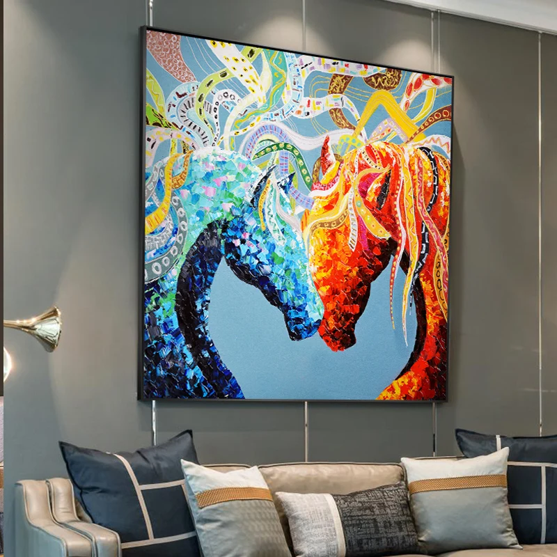 Abstract Colorful Running Horse Painting Canvas Print Painting Wall Art Picture Square Nordic style For Living Room Home Decor
Abstract Colorful Running Horse Painting Canvas Print Painting Wall Art Picture Square Nordic style For Living Room Home Decor