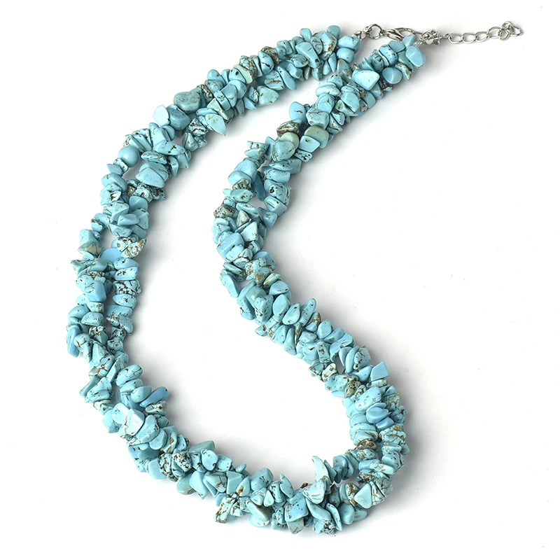 Light blue With small Black spot and Bluish blue- Green shape Beads 5-8 MM Collocation Blue turquoise Necklace .
Light blue With small Black spot and Bluish blue- Green shape Beads 5-8 MM Collocation Blue turquoise Necklace .