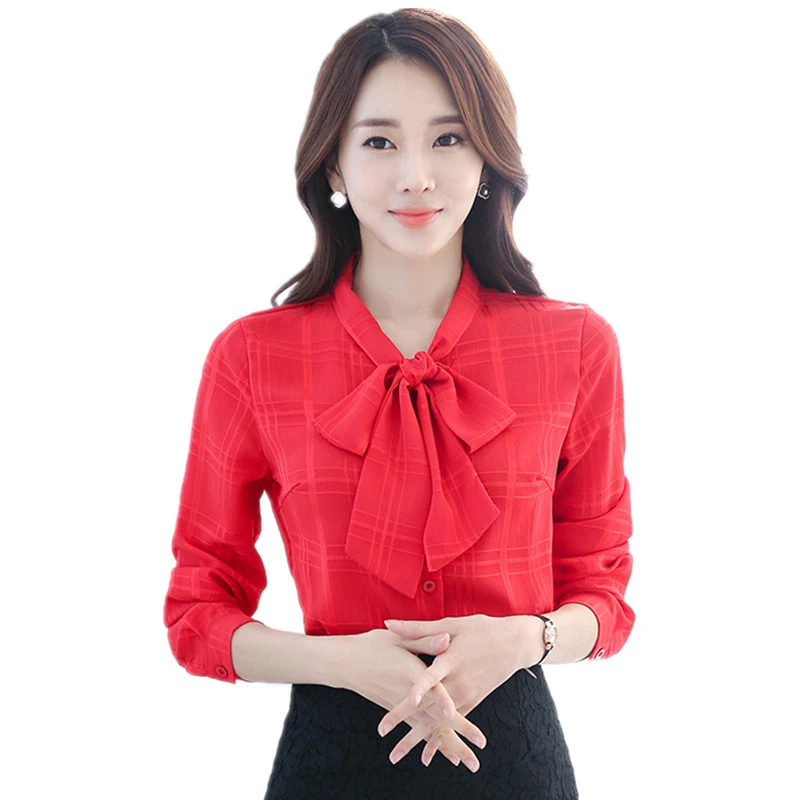 #1060 Spring Autumn Elegant Formal Chiffon Blouse Women Long Sleeve Plaid White Shirts For Women Offices Bow Blouse Femme
#1060 Spring Autumn Elegant Formal Chiffon Blouse Women Long Sleeve Plaid White Shirts For Women Offices Bow Blouse Femme