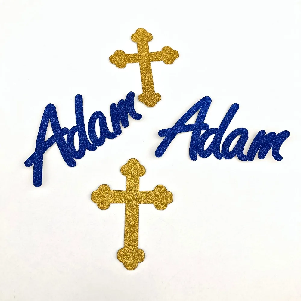 50 Personalized Glitter Cross Name Confetti for Baptism Christening Confirmation First holy communion table decoration
50 Personalized Glitter Cross Name Confetti for Baptism Christening Confirmation First holy communion table decoration