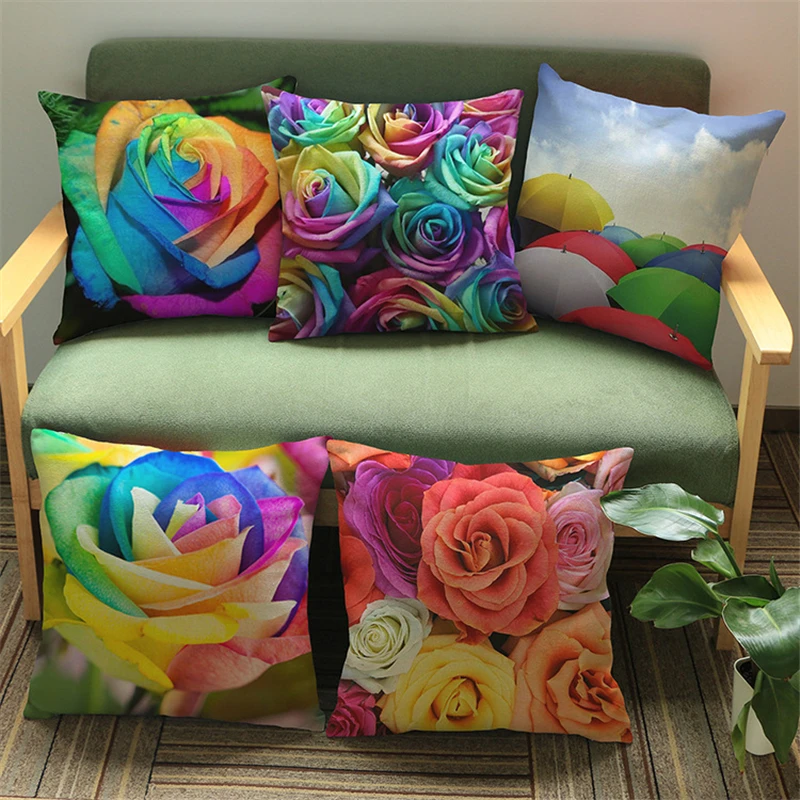 Colorful Rose Pattern Linen Pillow Case Home Sofa Decoration Cushion Cover Throw Pillow Cover Chair Car Pillows Case 45x45
Colorful Rose Pattern Linen Pillow Case Home Sofa Decoration Cushion Cover Throw Pillow Cover Chair Car Pillows Case 45x45