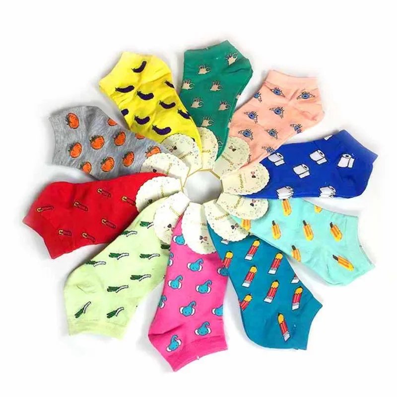 Cute Short Fruit Patterned Cartoon Socks Women Art Print Cotton Thin Low Hosiery Colorful Socks Kawaii Summer Funny Ankle Socks
Cute Short Fruit Patterned Cartoon Socks Women Art Print Cotton Thin Low Hosiery Colorful Socks Kawaii Summer Funny Ankle Socks