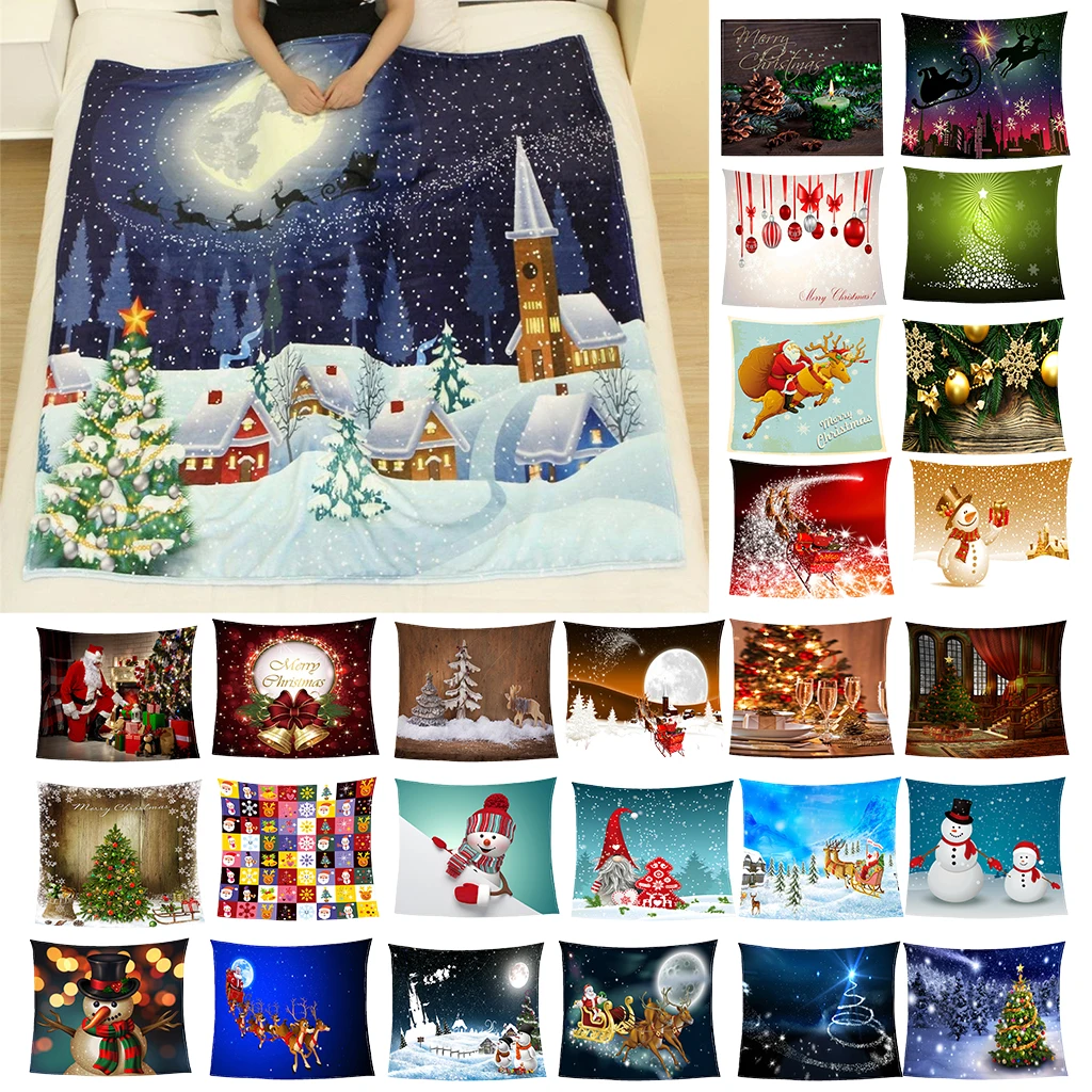 Soft Flannel Christmas Blanket Double Fleece w/ Xmas Print Soft Warm Sofa Throw Blanket for Taveling Camping Home Decor Supplies
Soft Flannel Christmas Blanket Double Fleece w/ Xmas Print Soft Warm Sofa Throw Blanket for Taveling Camping Home Decor Supplies