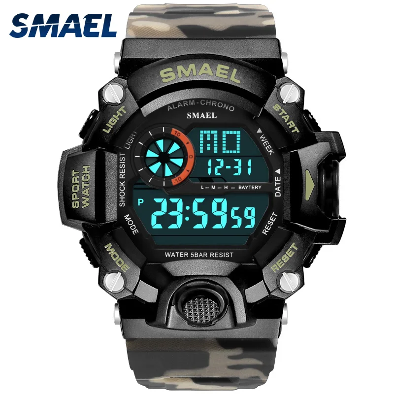 Men Watch 50m Waterproof SMAEL Luxury Watch Men LED Luminous Watches Camouflage Watch Band 1385C Digital Wristwatches Military
Men Watch 50m Waterproof SMAEL Luxury Watch Men LED Luminous Watches Camouflage Watch Band 1385C Digital Wristwatches Military