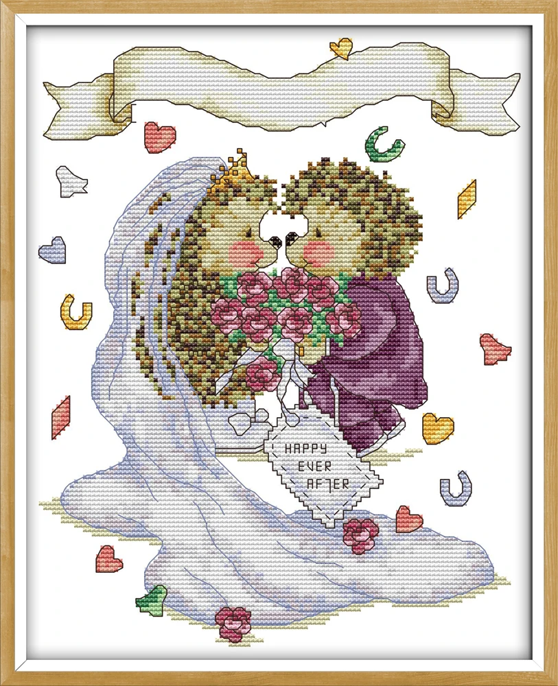 The hedgehog's wedding cross stitch kit aida 14ct 11ct count printed canvas stitches embroidery DIY handmade needlework
The hedgehog's wedding cross stitch kit aida 14ct 11ct count printed canvas stitches embroidery DIY handmade needlework
