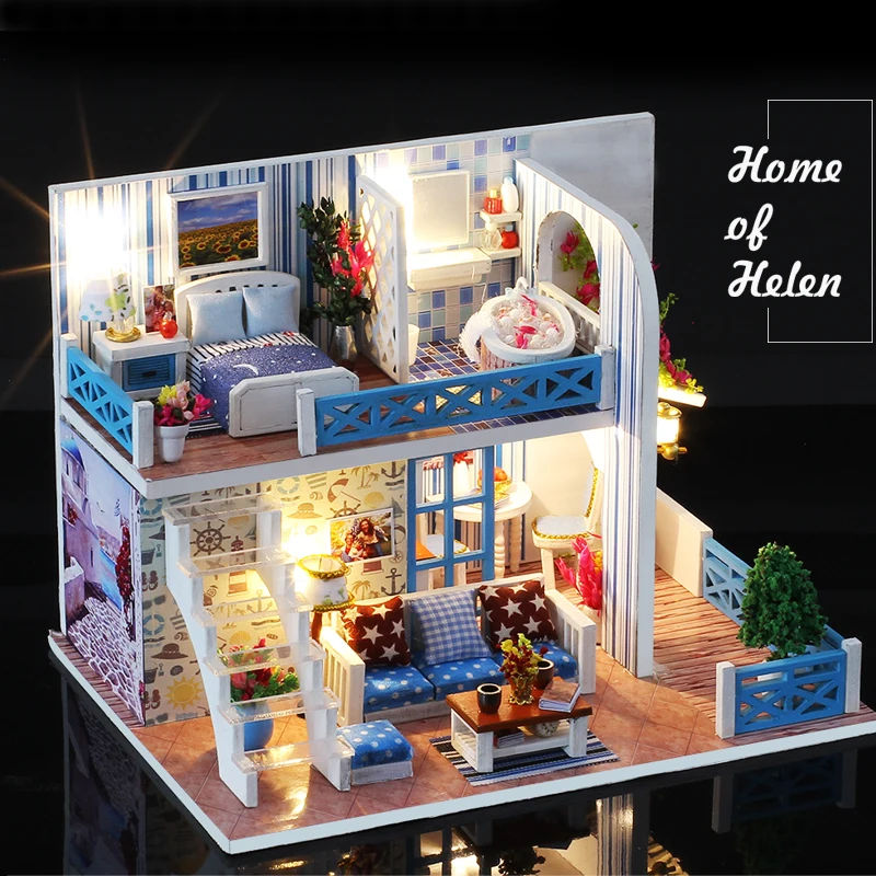 DIY Doll House Wooden Doll Houses Miniature Dollhouse Furniture Kit with LED Toys For children Christmas Gift Color box
DIY Doll House Wooden Doll Houses Miniature Dollhouse Furniture Kit with LED Toys For children Christmas Gift Color box