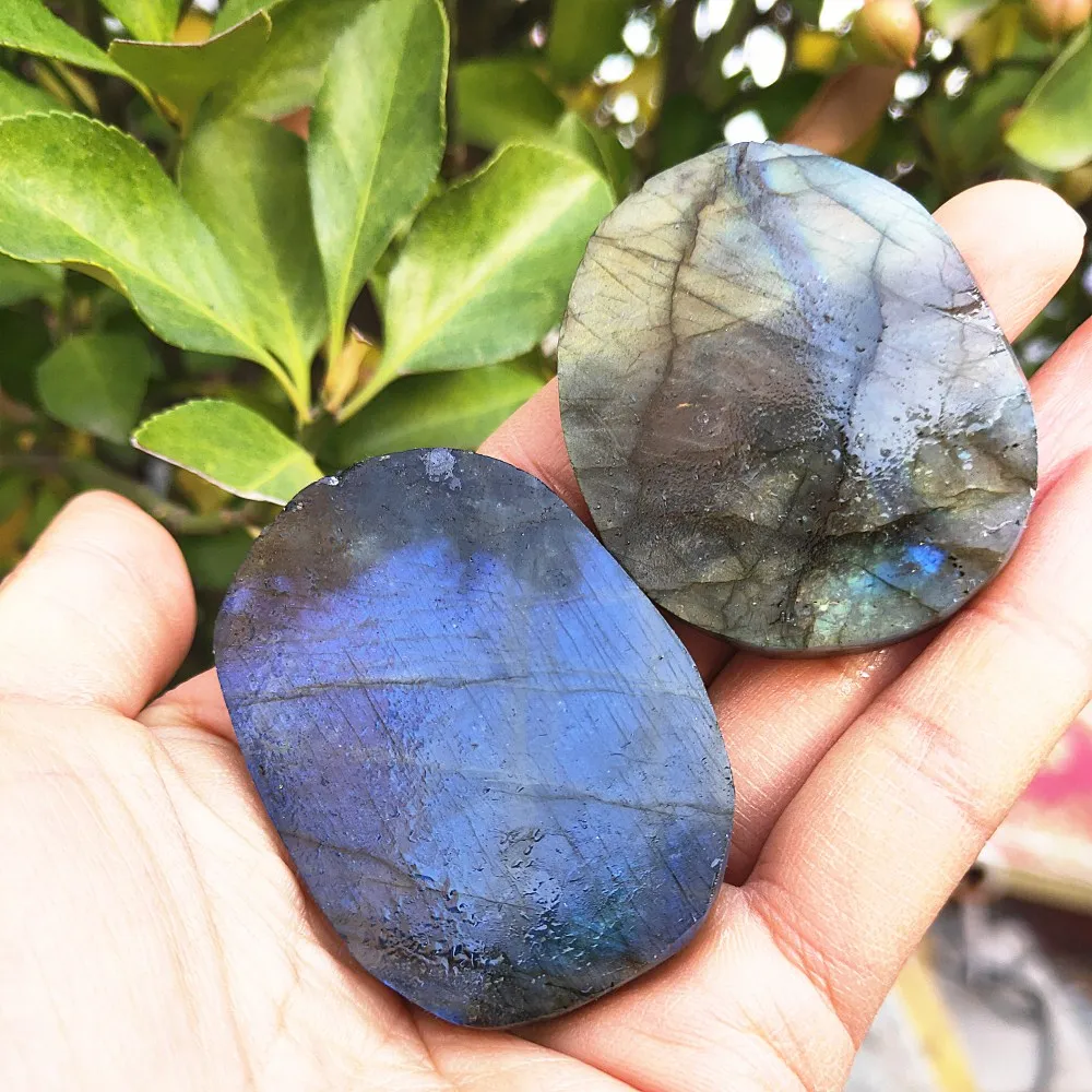 

Beautiful Blue labradorite crystal slice Natural Flash stone quartz CIRCLE slice mineral Ornaments 5cm