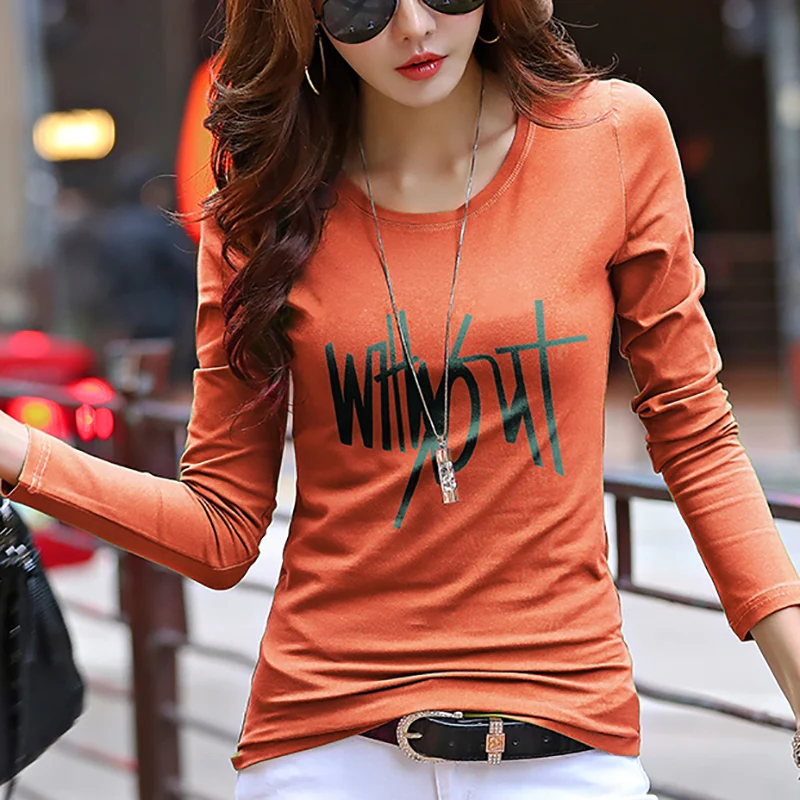 New Long Sleeve Winter T Shirt Women Letter Print Cotton Women's T-shirts Autumn Casual Tops Tees Ladies Fashion Woman Tshirts
New Long Sleeve Winter T Shirt Women Letter Print Cotton Women's T-shirts Autumn Casual Tops Tees Ladies Fashion Woman Tshirts