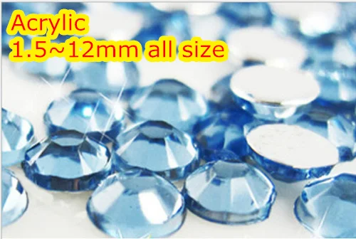 Lt.Aquamarine Color~1.5mm~12mm All Size Choice Flat Back Round Acrylic rhinestone,Acrylic 3D Nail Art/Garment Rhinestone
Lt.Aquamarine Color~1.5mm~12mm All Size Choice Flat Back Round Acrylic rhinestone,Acrylic 3D Nail Art/Garment Rhinestone