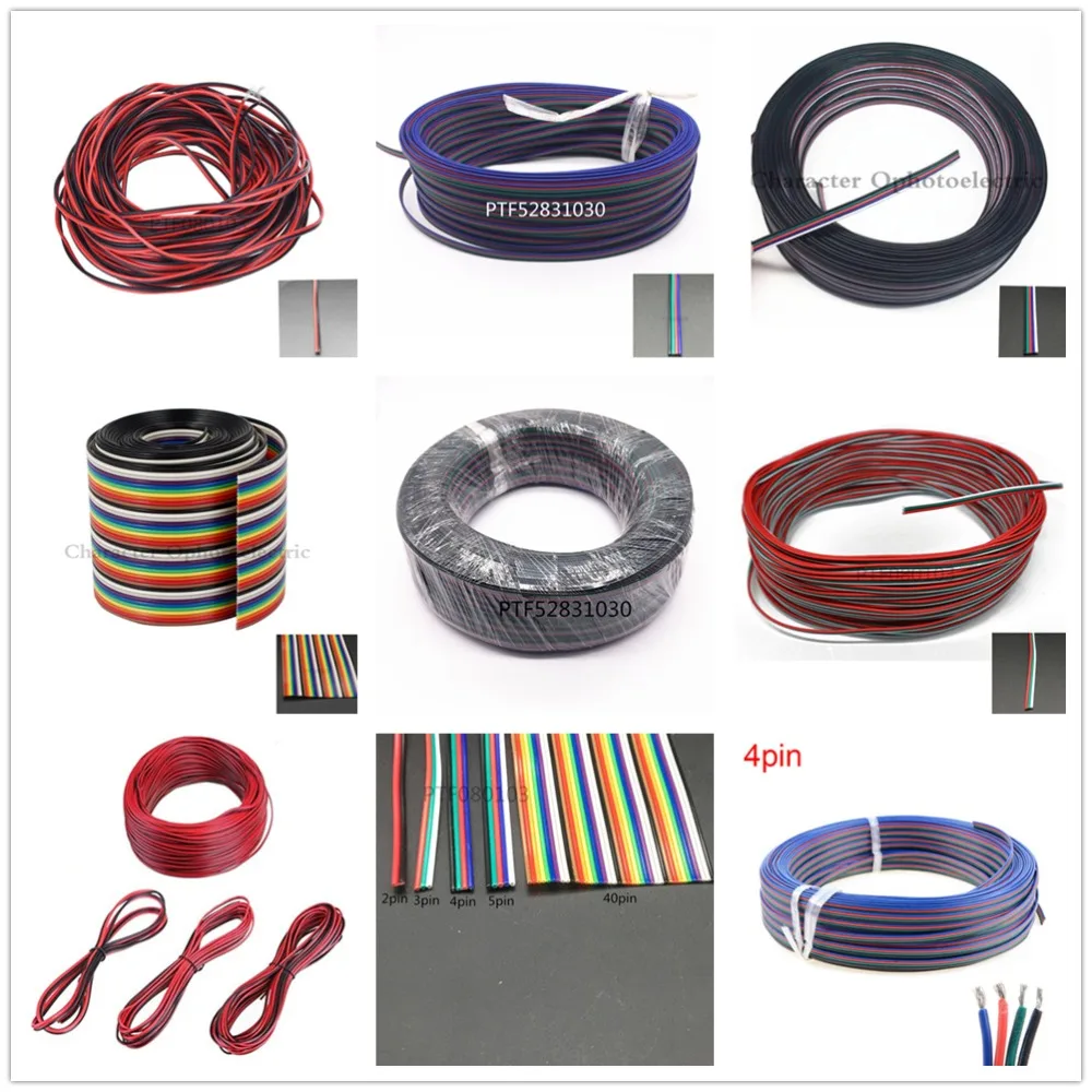 10 meters 22AWG 20AWG 18AWG LED cable,red black wire 1pin 2pin 3pin 4pin 5pin, antioxidant Tin Plated Copper Wire, strip cable
10 meters 22AWG 20AWG 18AWG LED cable,red black wire 1pin 2pin 3pin 4pin 5pin, antioxidant Tin Plated Copper Wire, strip cable