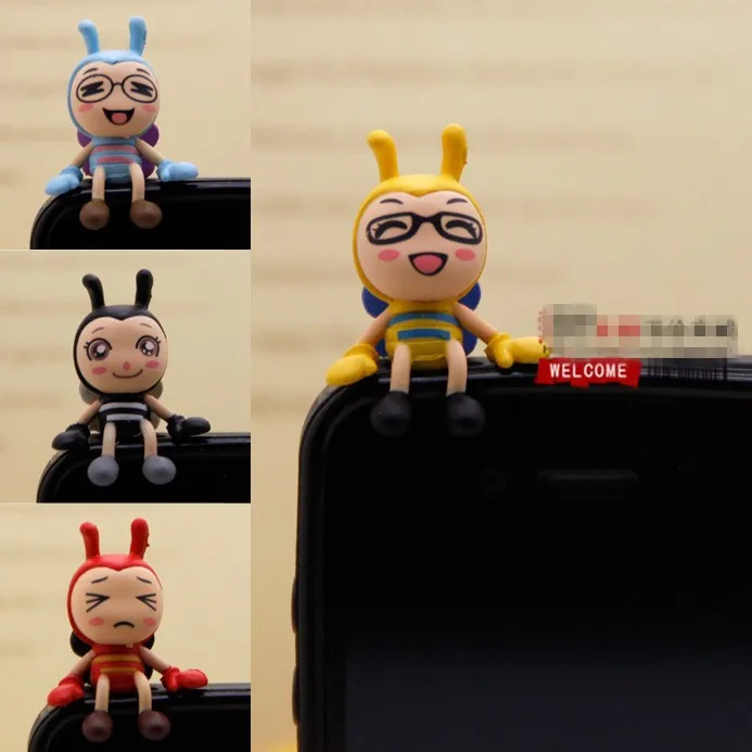 Пробка От Пыли kawaii bee для мобильного телефона iphone 4 SAMSUNG Модный милый