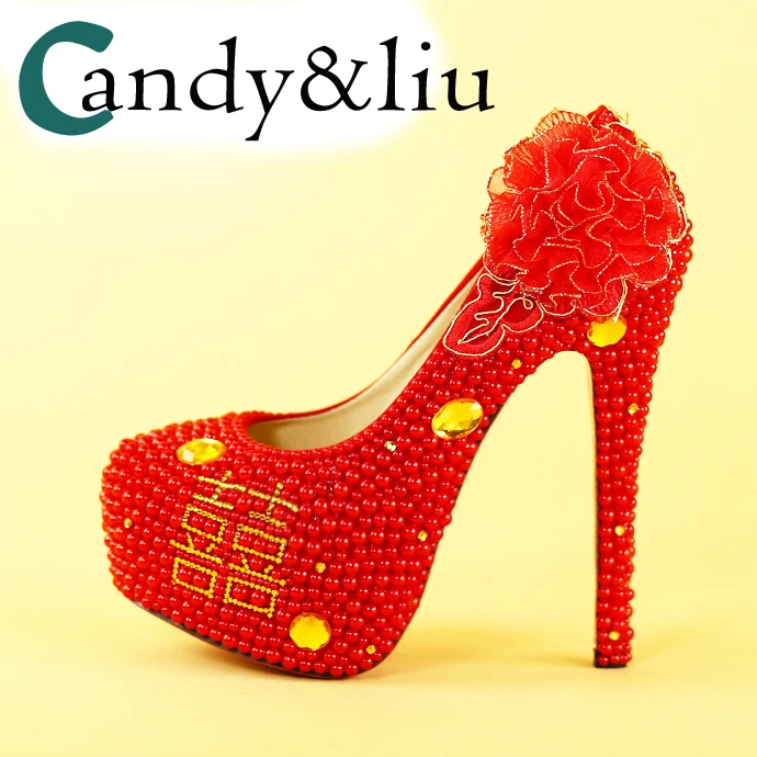 Wedding shoes red high heels handmade crystal shoes Pearl shoes wedding bride shoes
Wedding shoes red high heels handmade crystal shoes Pearl shoes wedding bride shoes