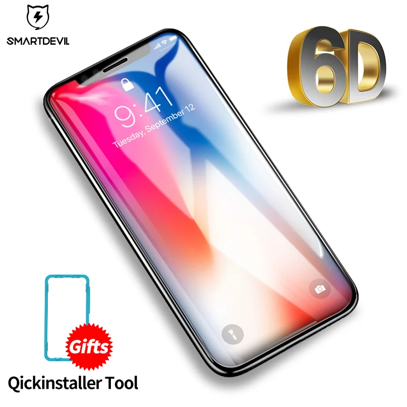SmartDevil 6D полное покрытие закаленное стекло для iPhone X защита экрана Защитная