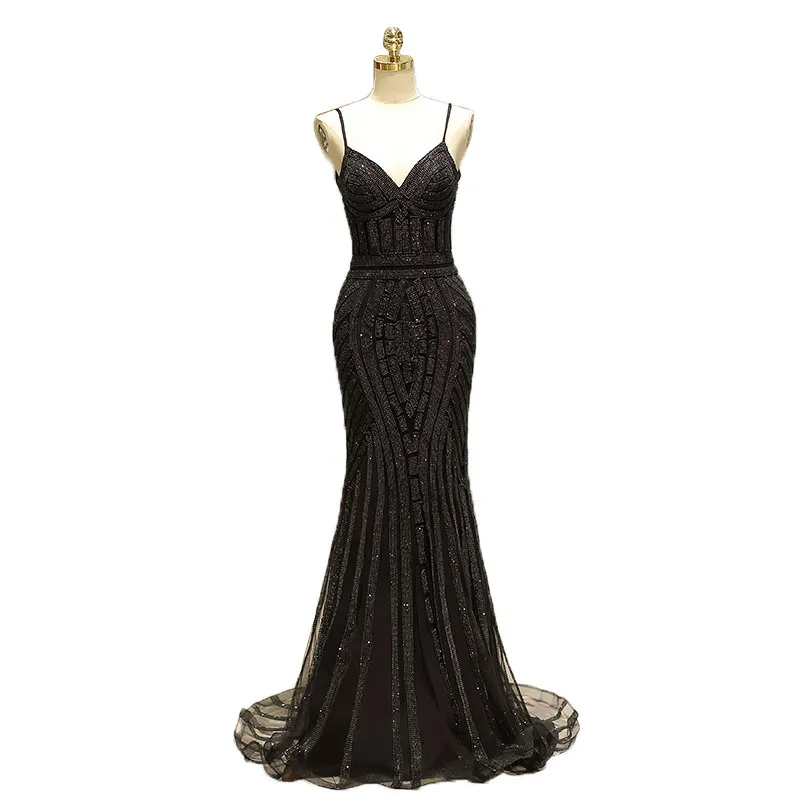 Spaghetti Straps Sequined Beading Mermaid Diamond Trumpet Backless Floor Length Party Dresses Vestido de noche Robe de soiree
Spaghetti Straps Sequined Beading Mermaid Diamond Trumpet Backless Floor Length Party Dresses Vestido de noche Robe de soiree