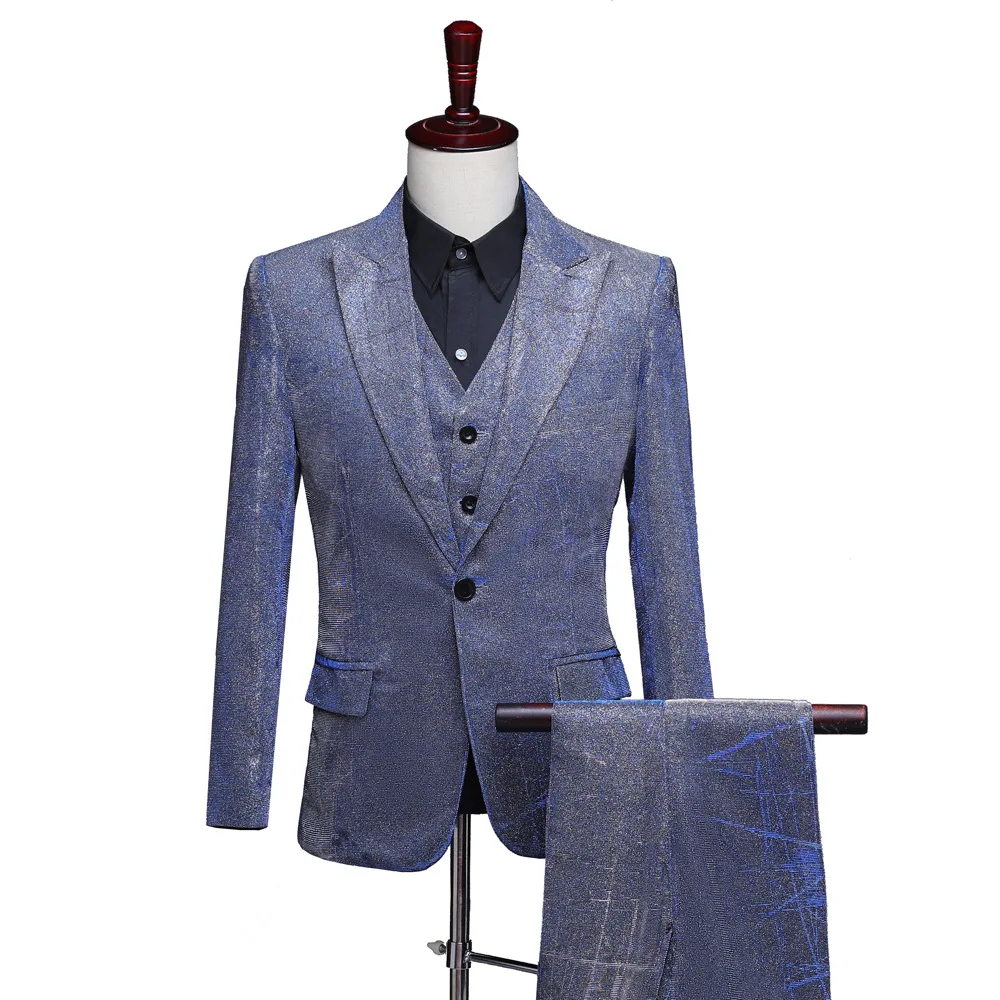 Suits Men 2019 New Dress Mens Casual Shiny Wedding Solid Suit Slim Fit Clothing Discoloration Three Piece Set Coat Pants Vest
Suits Men 2019 New Dress Mens Casual Shiny Wedding Solid Suit Slim Fit Clothing Discoloration Three Piece Set Coat Pants Vest