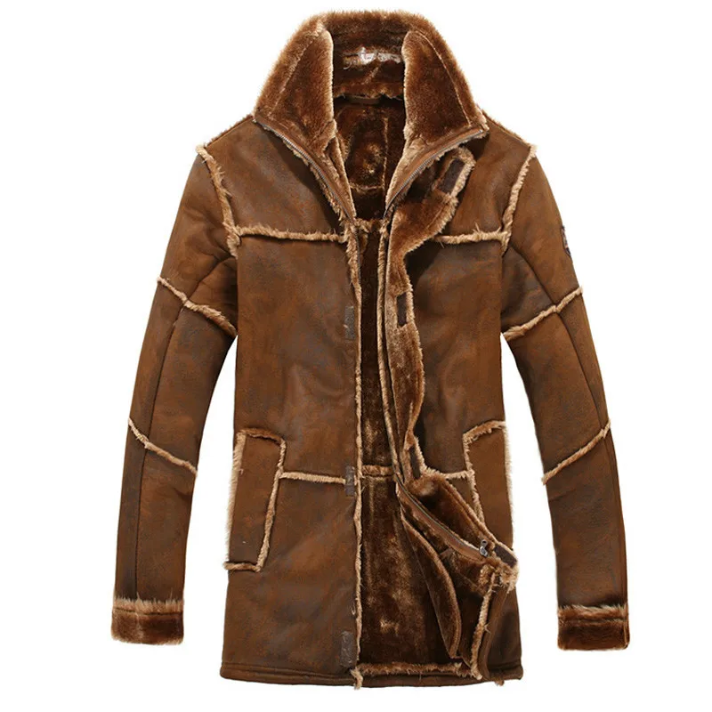 European Style Male Fashion Thick Warm Outwear Winter Men Faux Fur Coat Spliced Suede Leather Jacket Parkas Over Size
European Style Male Fashion Thick Warm Outwear Winter Men Faux Fur Coat Spliced Suede Leather Jacket Parkas Over Size