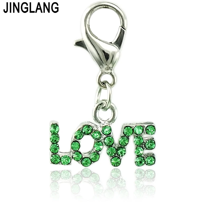 JINGLANG Wholesale Charm With Lobster Clasp Dangle Rhinestone Letter LOVE Pendants DIY Charms For Jewelry Making Accessories
JINGLANG Wholesale Charm With Lobster Clasp Dangle Rhinestone Letter LOVE Pendants DIY Charms For Jewelry Making Accessories