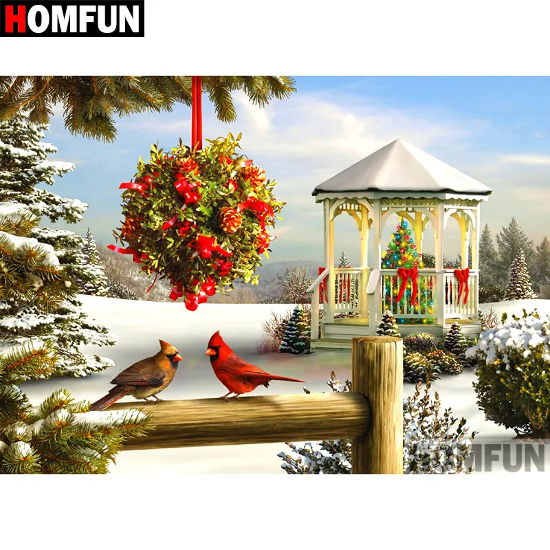 Алмазная живопись HOMFUN A09554 картина птица цветок с полными квадратными/круглыми