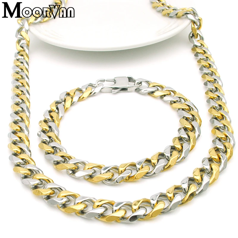 Moorvan Stainelss Steel Polishing High Quality Men Necklace Bracelet Sets Trendy Chain Jewelry Set For Man VJS112
Moorvan Stainelss Steel Polishing High Quality Men Necklace Bracelet Sets Trendy Chain Jewelry Set For Man VJS112
