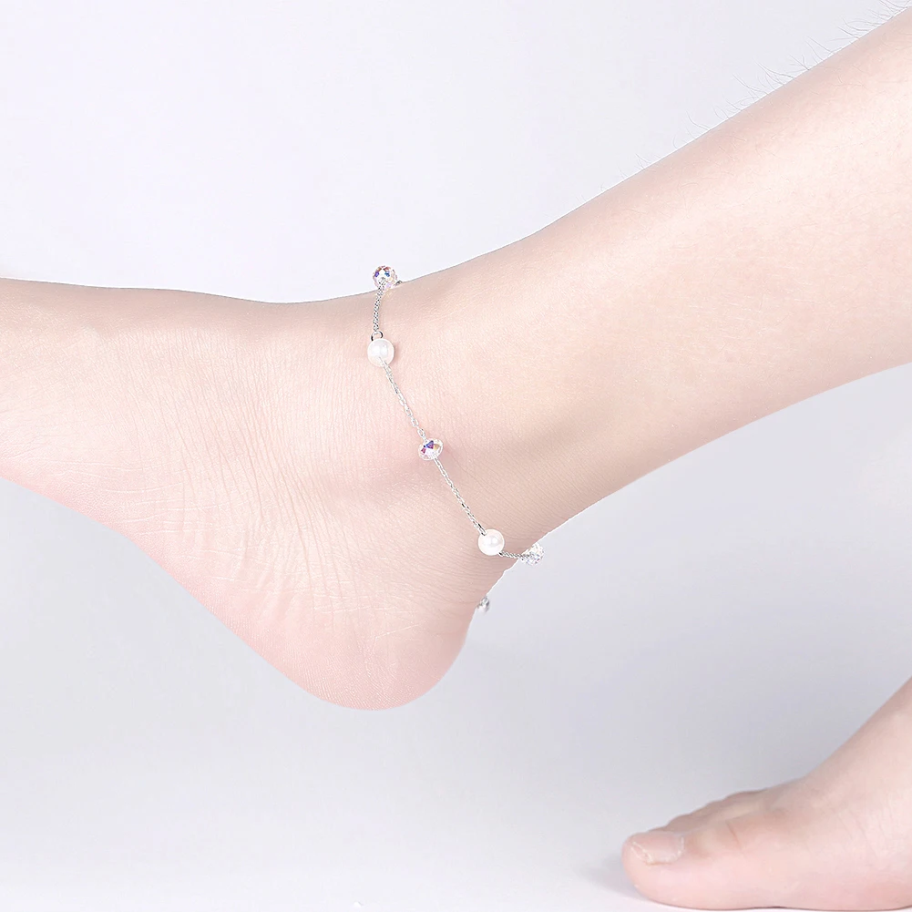 Anklets Silver 925 Jewelry Sparkling Crystal with Pearl Beads Anklets Office/ Career Style 925 Sterling Silver Anklet Bracelets
Anklets Silver 925 Jewelry Sparkling Crystal with Pearl Beads Anklets Office/ Career Style 925 Sterling Silver Anklet Bracelets