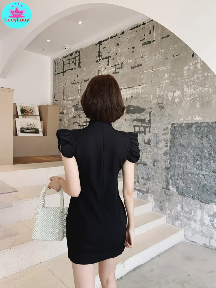 2019 new summer nightclub waist cheongsam sexy tight split dress Zippers Knee-Length Turtleneck Solid
2019 new summer nightclub waist cheongsam sexy tight split dress Zippers Knee-Length Turtleneck Solid