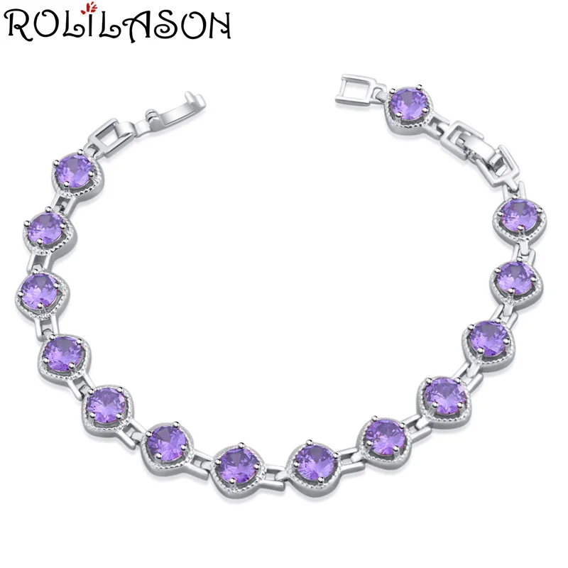 ROLILASON Fashion Small Fresh Purple Crystal Zircon Glamour Bracelet Most Wedding Gift New TB1159
ROLILASON Fashion Small Fresh Purple Crystal Zircon Glamour Bracelet Most Wedding Gift New TB1159