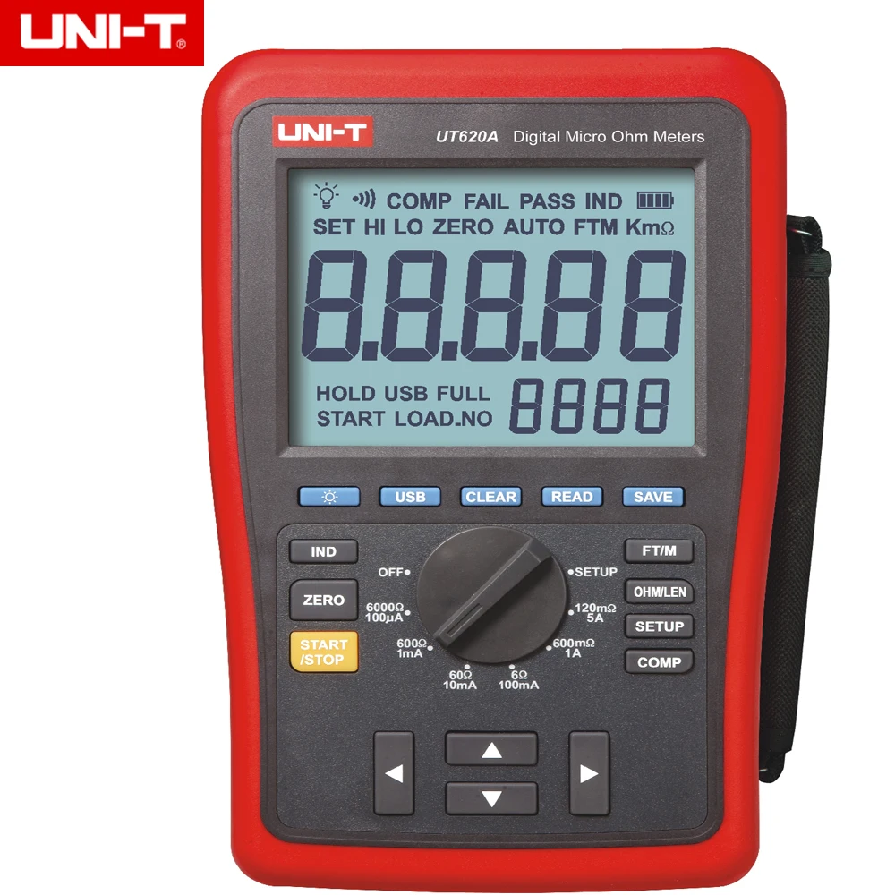 UNI-T UT620A 60000 отсчетов цифровой микро ом измеритель сопротивления 6,0000 K Ом с высоким/низким пределом сигнализации и задний светильник
UNI-T UT620A 60000 отсчетов цифровой микро ом измеритель сопротивления 6,0000 K Ом с высоким/низким пределом сигнализации и задний светильник