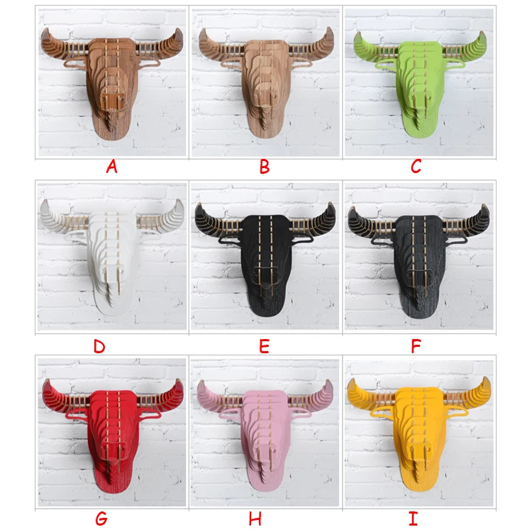 1 set 9 Colors Creative Wood Animals Head Crafts For Art Home Decor Wall Hanging Wooden Bull Head DIY Artwork IW-WD014 
1 set 9 Colors Creative Wood Animals Head Crafts For Art Home Decor Wall Hanging Wooden Bull Head DIY Artwork IW-WD014