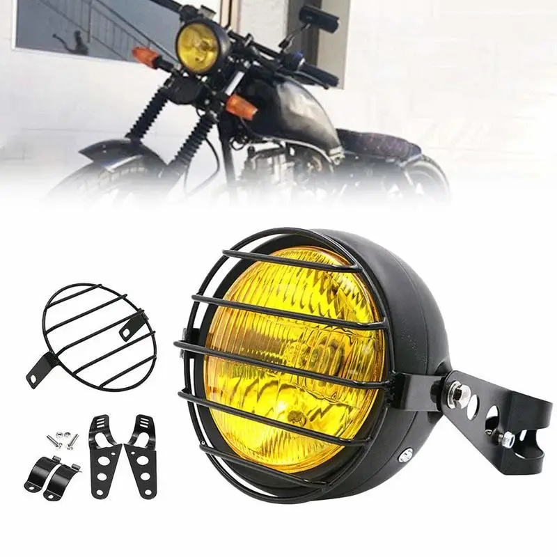 Motorbike LED Head Bulb, 6.5" Retro Motorcycle LED Headlight Grill Side Mount Cover W/Bracket for Honda Kawasaki Suzuki Yamaha
Motorbike LED Head Bulb, 6.5" Retro Motorcycle LED Headlight Grill Side Mount Cover W/Bracket for Honda Kawasaki Suzuki Yamaha