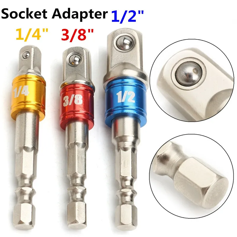 3 шт./лот переходник для бит Набор шестигранный хвостовик до 1/4 "3/8" 1/2