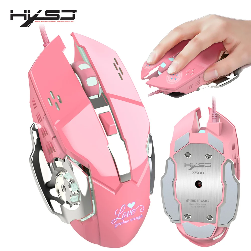 HXSJ new fashion wired mouse 3200DPI office mouse pink game suitable for notebook PC white backlight gaming mouse
HXSJ new fashion wired mouse 3200DPI office mouse pink game suitable for notebook PC white backlight gaming mouse