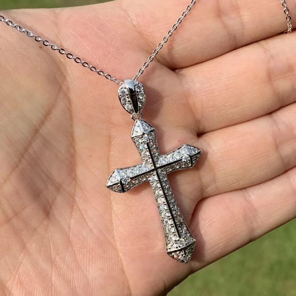 Choucong Original Luxury Jewelry Pave White 5A Cubic Zirconia Eternity Cross Pendant 925 Silver Women Necklace for Lovers' Gift
Choucong Original Luxury Jewelry Pave White 5A Cubic Zirconia Eternity Cross Pendant 925 Silver Women Necklace for Lovers' Gift
