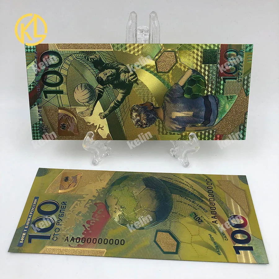 W007 5+5+5 pcs gold and silver plated and Bronze color Russian 100 Ruble sports Banknote set for Football fans collection gifts 
W007 5+5+5 pcs gold and silver plated and Bronze color Russian 100 Ruble sports Banknote set for Football fans collection gifts