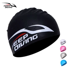 KEEP DIVING Silicone Waterproof Swimming Caps for Men Women Long Hair Swimming Hat Cover Ear Bone Pool