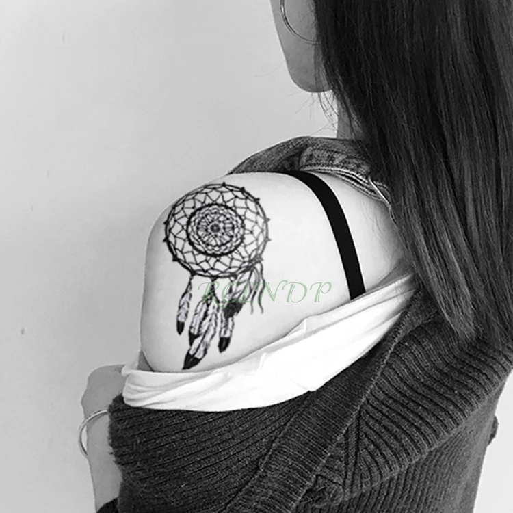 Waterproof Temporary Tattoo Sticker Dreamcatcher Fox Fake Tatto Feather Style Dream Catcher Flash Tatoo Tatouage For Men Women | Красота и