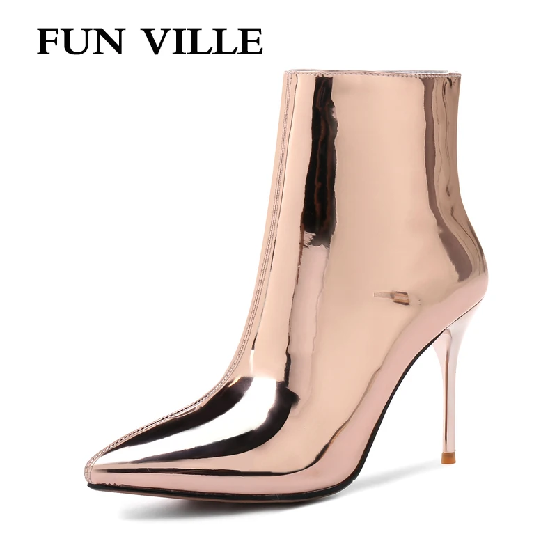 FUN VILLE New Fashion Winter Women Ankle Boots Patent leather High heel Pointed toe Zipper sexy Ladies Party shoes size 34-45
FUN VILLE New Fashion Winter Women Ankle Boots Patent leather High heel Pointed toe Zipper sexy Ladies Party shoes size 34-45
