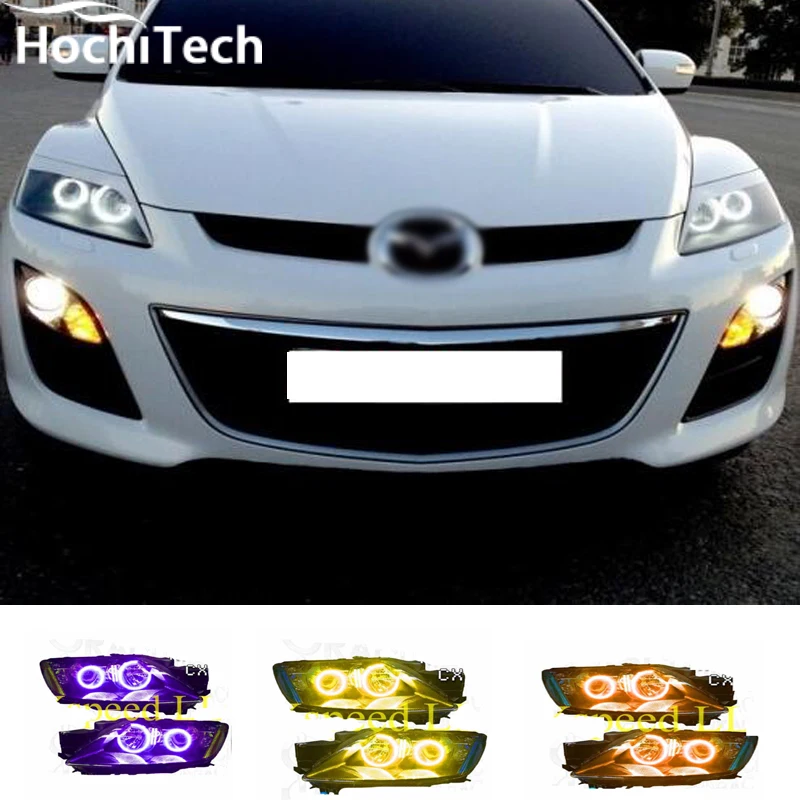Для Mazda cx 7 цветов RGB светодиодный Фар halo глаза ангела комплект Тюнинг автомобилей
