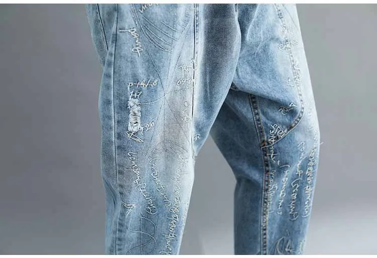 Spring embroidered nine points harem pants high waist 2019 new Korean version of the thin loose pants carrot woman's jeans W397
Spring embroidered nine points harem pants high waist 2019 new Korean version of the thin loose pants carrot woman's jeans W397