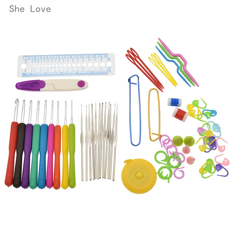 Chzimade 72pcs Mix 21 Sizes Crochet Hooks Set Soft Rubber Handle Yarn Knitting Needle Set With Blue Case Women DIY Craft Tools
Chzimade 72pcs Mix 21 Sizes Crochet Hooks Set Soft Rubber Handle Yarn Knitting Needle Set With Blue Case Women DIY Craft Tools