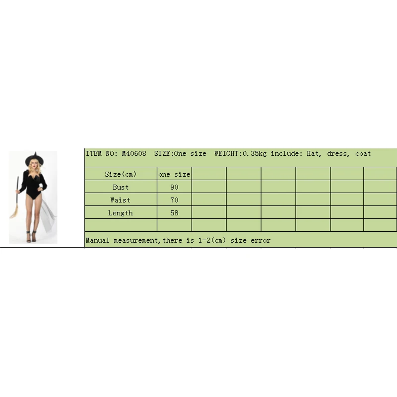 Gothic Witch Halloween Costume Sorceress Costume Adult Witch Pure Black Jumpsuit Vampire Cosplay Sexy Rolita Bodysuit Costume
Gothic Witch Halloween Costume Sorceress Costume Adult Witch Pure Black Jumpsuit Vampire Cosplay Sexy Rolita Bodysuit Costume
