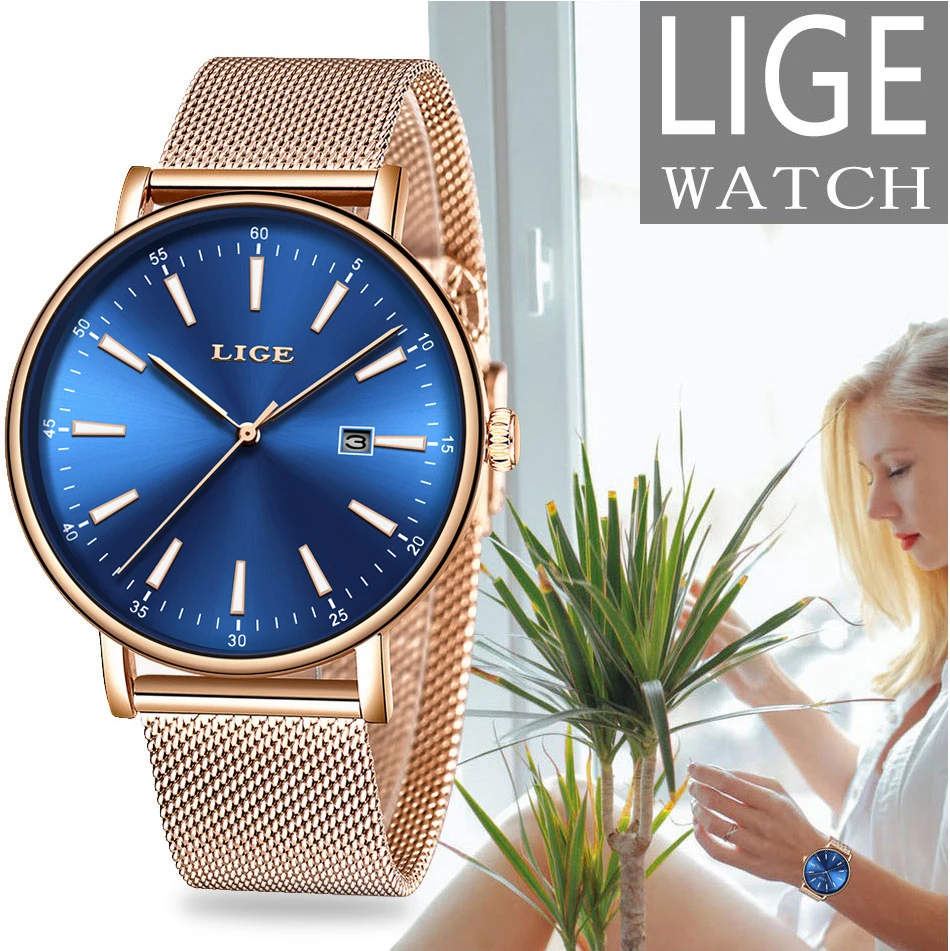 Genuine LIGE Creative Watch Women Stainless Steel Waterproof Watch Super Slim Mesh Belt Clock Ladies Gift Watch Relogio Feminino 
Genuine LIGE Creative Watch Women Stainless Steel Waterproof Watch Super Slim Mesh Belt Clock Ladies Gift Watch Relogio Feminino
