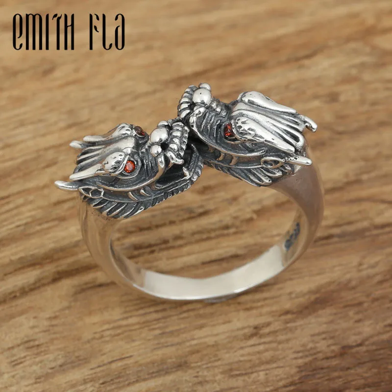 Genuine 100% 925 Sterling Silver Vintage Punk Red Eye Double Faucet Opening Ring For Men Fashion Unique Personality Jewelry
Genuine 100% 925 Sterling Silver Vintage Punk Red Eye Double Faucet Opening Ring For Men Fashion Unique Personality Jewelry