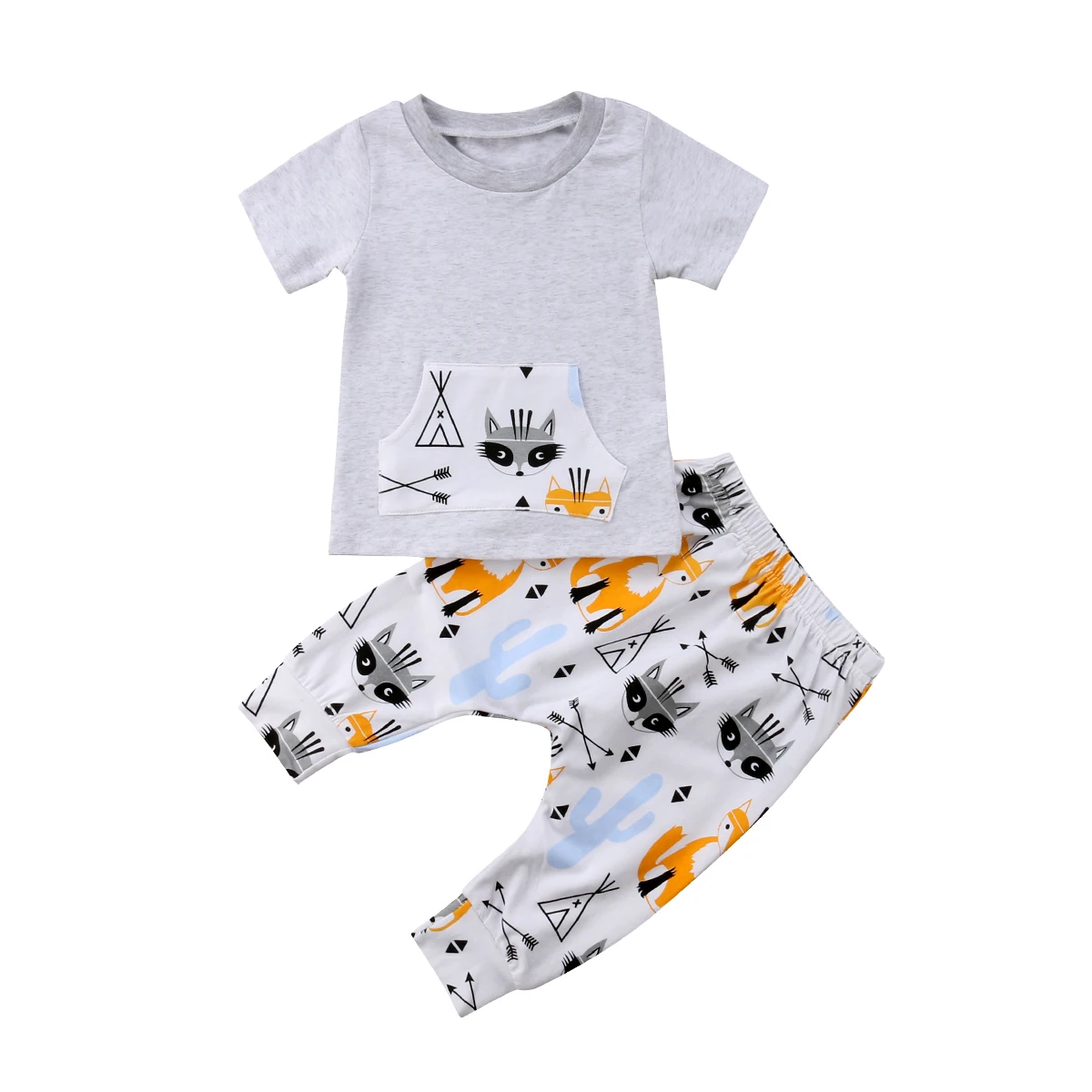 2018 Newborn Kids Baby Boy Cartoon Fox Outfit Clothes T-shirt Top Pants Trousers 2PCS Set Clothes Casual Short Sleeve Clothing
2018 Newborn Kids Baby Boy Cartoon Fox Outfit Clothes T-shirt Top Pants Trousers 2PCS Set Clothes Casual Short Sleeve Clothing