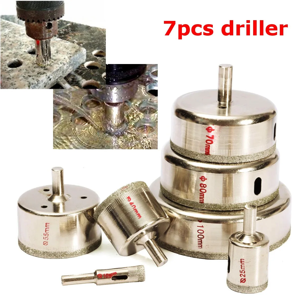 10/25/40/55/70/85/100 mm 7PCS Large Diamond Hole Saw Tile Ceramic Glass Porcelain Marble Drill Bit Set
10/25/40/55/70/85/100 mm 7PCS Large Diamond Hole Saw Tile Ceramic Glass Porcelain Marble Drill Bit Set