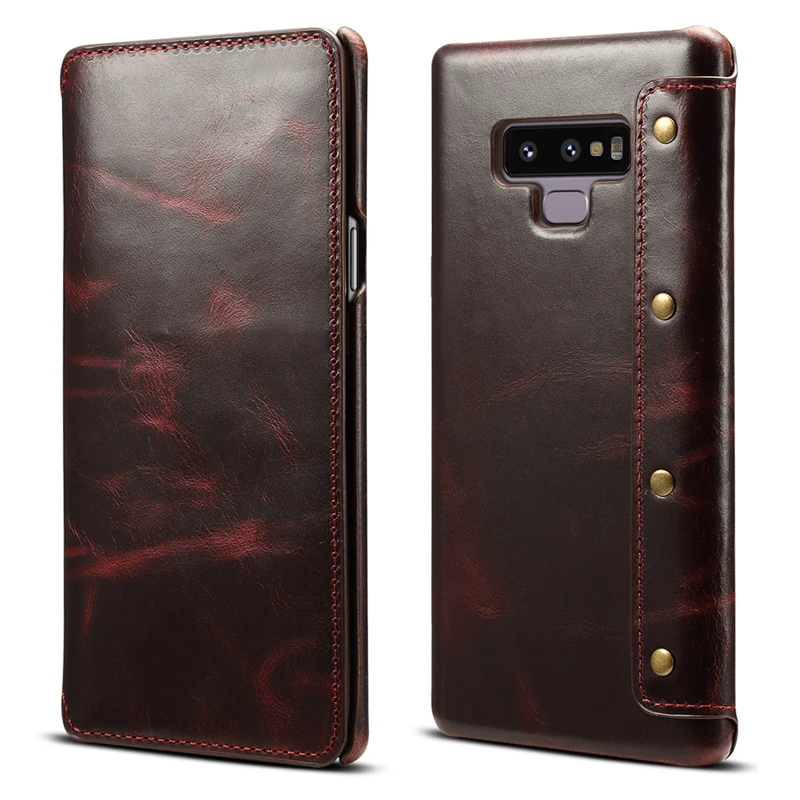 For Samsung Galaxy Note9 Phone Case Retro Oil Wax Cowhide Genuine Leather Case Business Card Bag Cover for Samsung Galaxy Note8
For Samsung Galaxy Note9 Phone Case Retro Oil Wax Cowhide Genuine Leather Case Business Card Bag Cover for Samsung Galaxy Note8