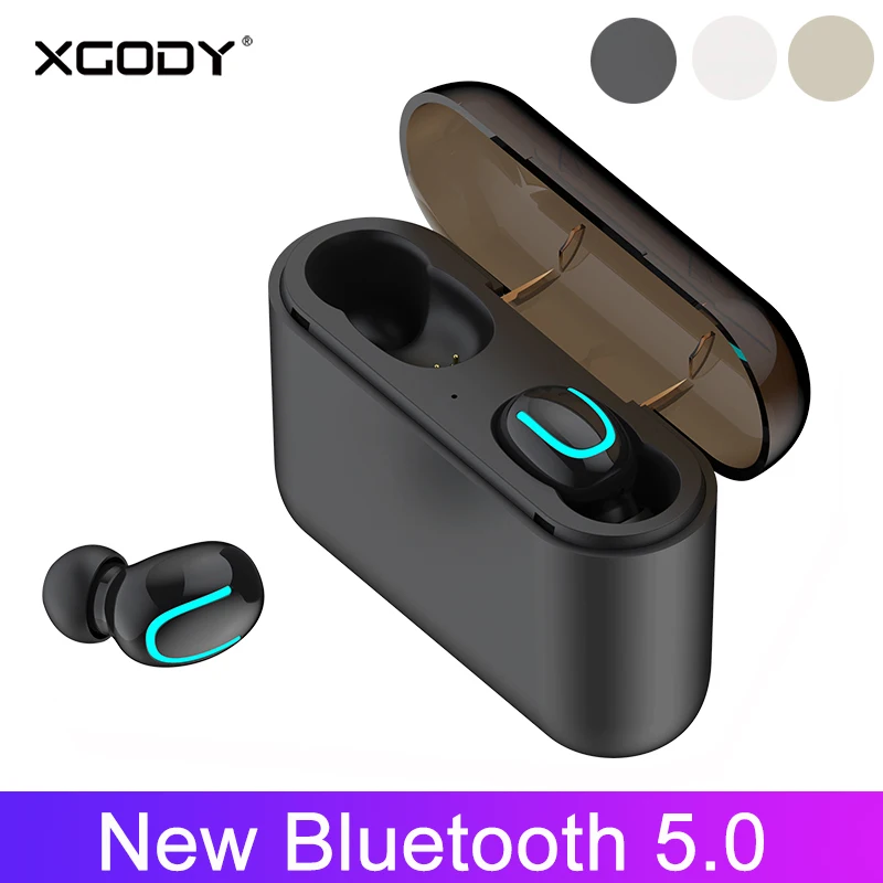 Xgody наушники вкладыши TWS с Q32 беспроводного Bluetooth (голубой зуб) наушника V5.0